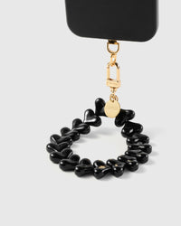 BLACK HEART PHONE STRAP