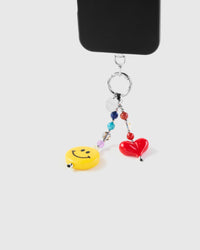 SMILEY HEART PHONE STRAP