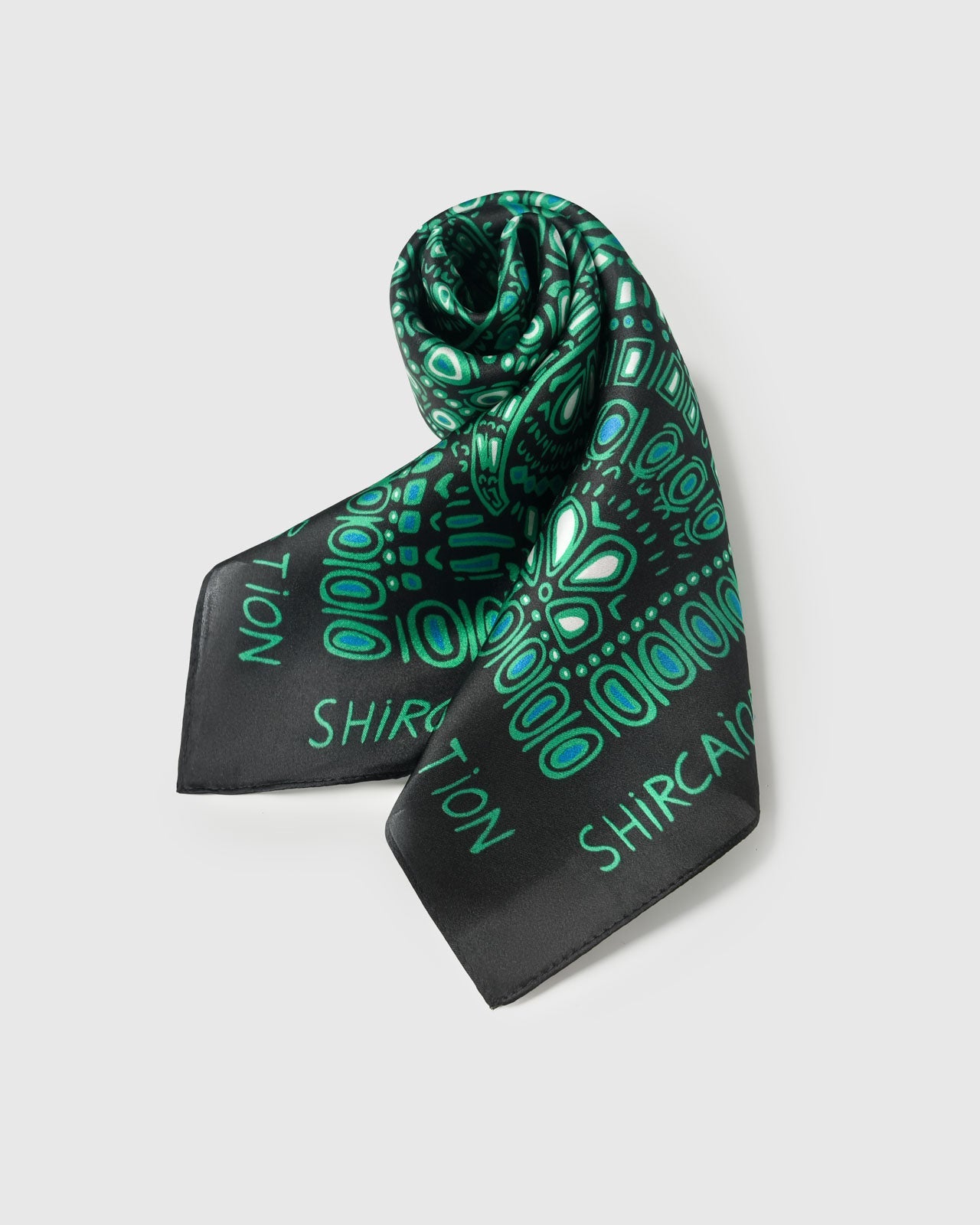 EMERALD DOTWORK SILK SCARF