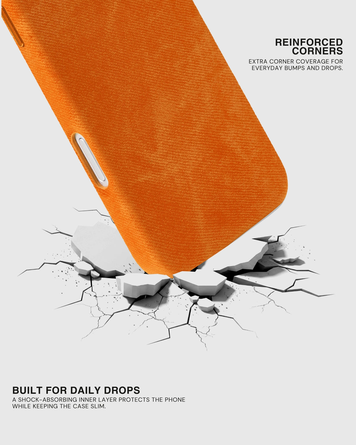 DENIM PHONE CASE — ORANGE