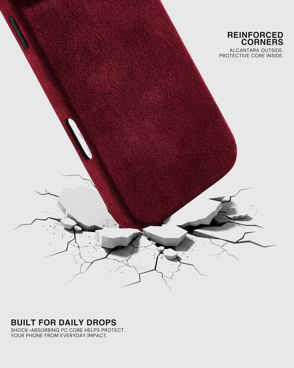 ALCANTARA PHONE CASE — BORDEAUX