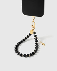 NOIR SNAKE HEART PHONE STRAP