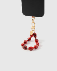 RUBY SMOKE AGATE PHONE STRAP