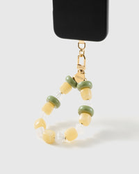 LEMON LIME MARBLE MIX PHONE STRAP