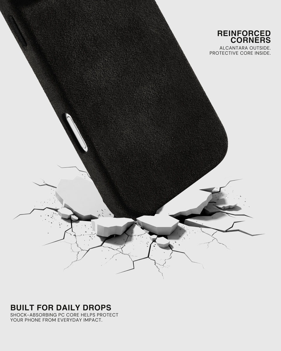 ALCANTARA PHONE CASE — BLACK