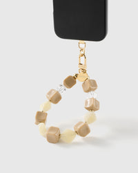 LATTE MARBLE MIX PHONE STRAP