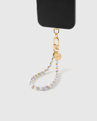 WHITE MARBLE ORBIT PHONE STRAP