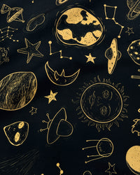 GOLDEN COSMOS SILK SCARF