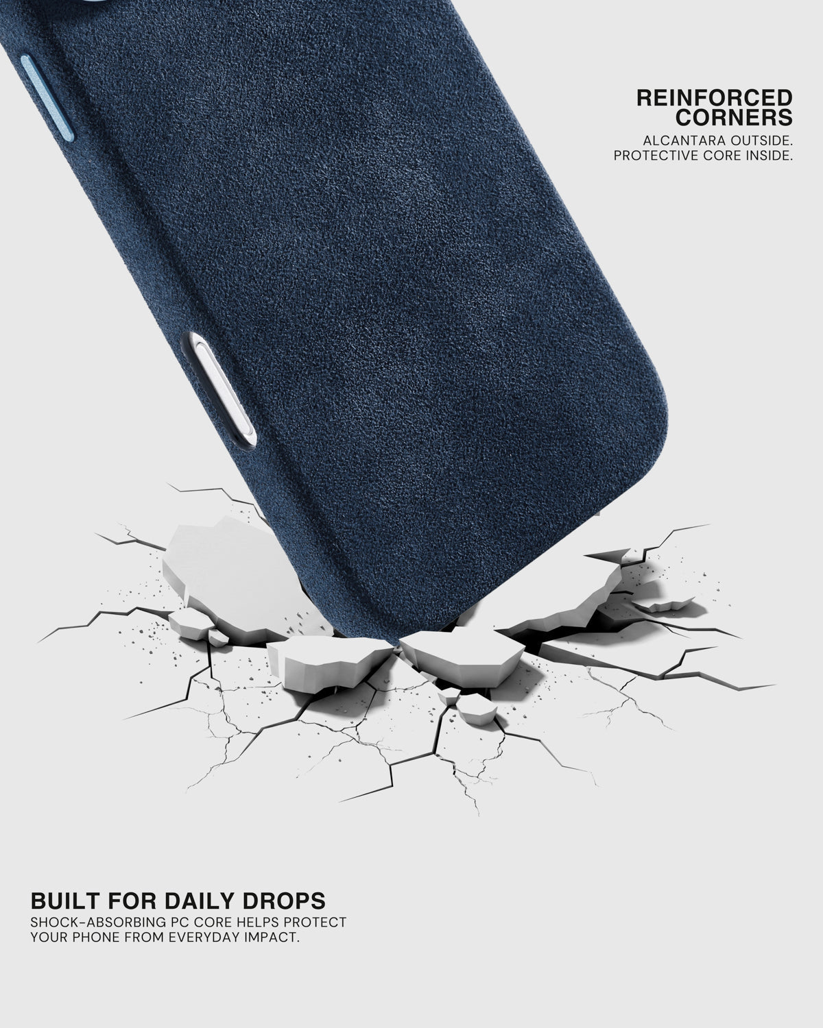 ALCANTARA PHONE CASE — COBALT