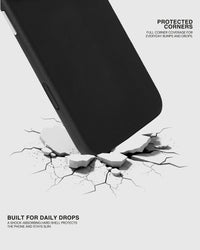BEZEL LEATHER PHONE CASE — BLACK