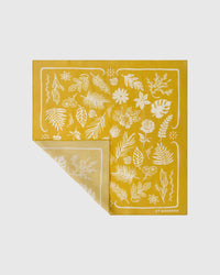 MUSTARD HERBARIUM SILK SCARF