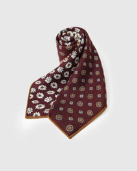 OXBLOOD PATCHWORK SILK SCARF