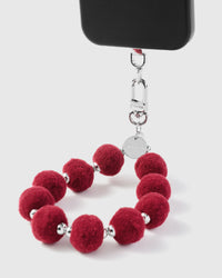 RED POM PHONE STRAP