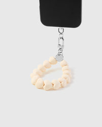 CREAM HEART PHONE STRAP