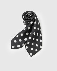 NOIR POLKA STUDY SILK SCARF