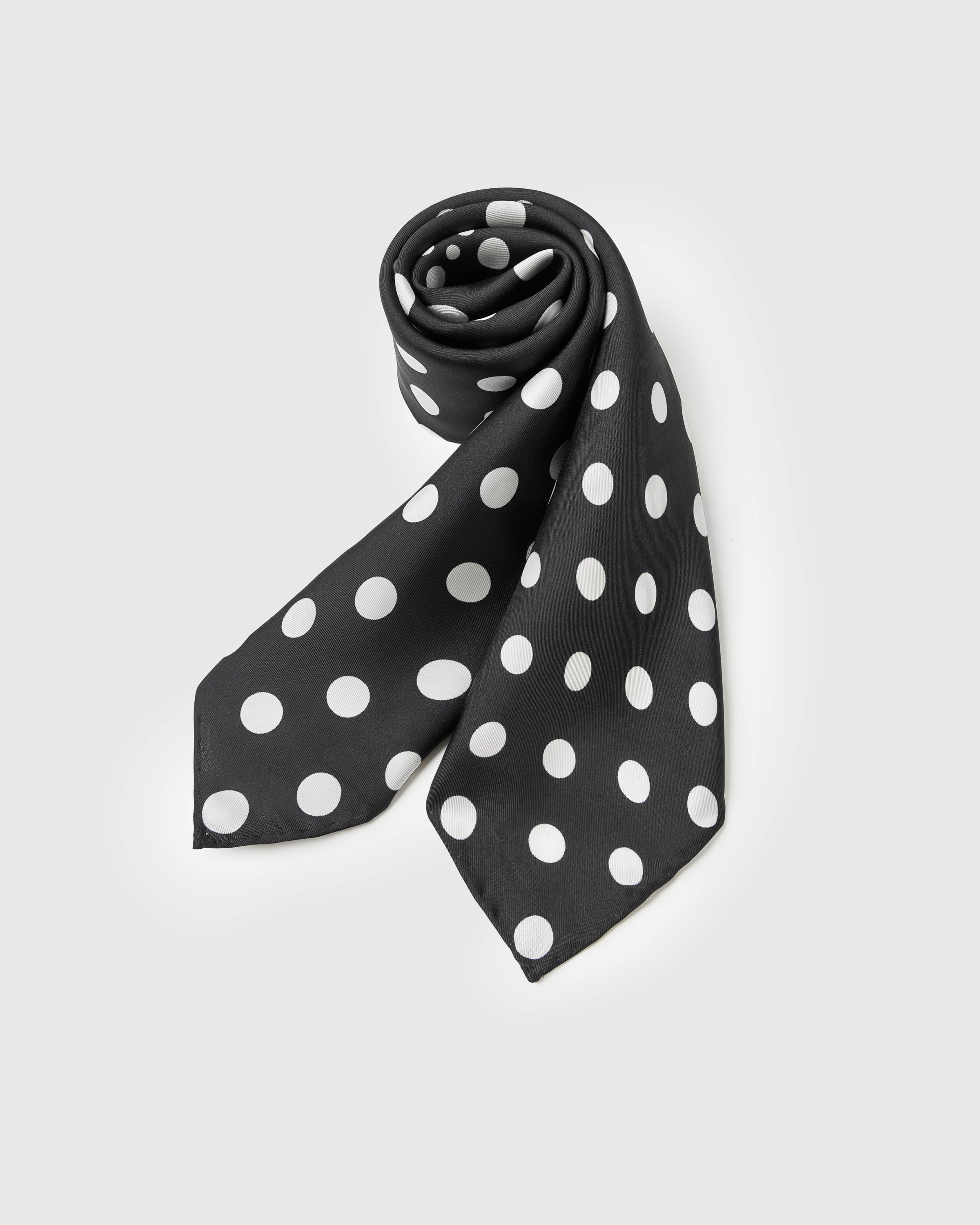 NOIR POLKA STUDY SILK SCARF