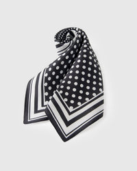 MONOCHROME DOT GRID SILK SCARF