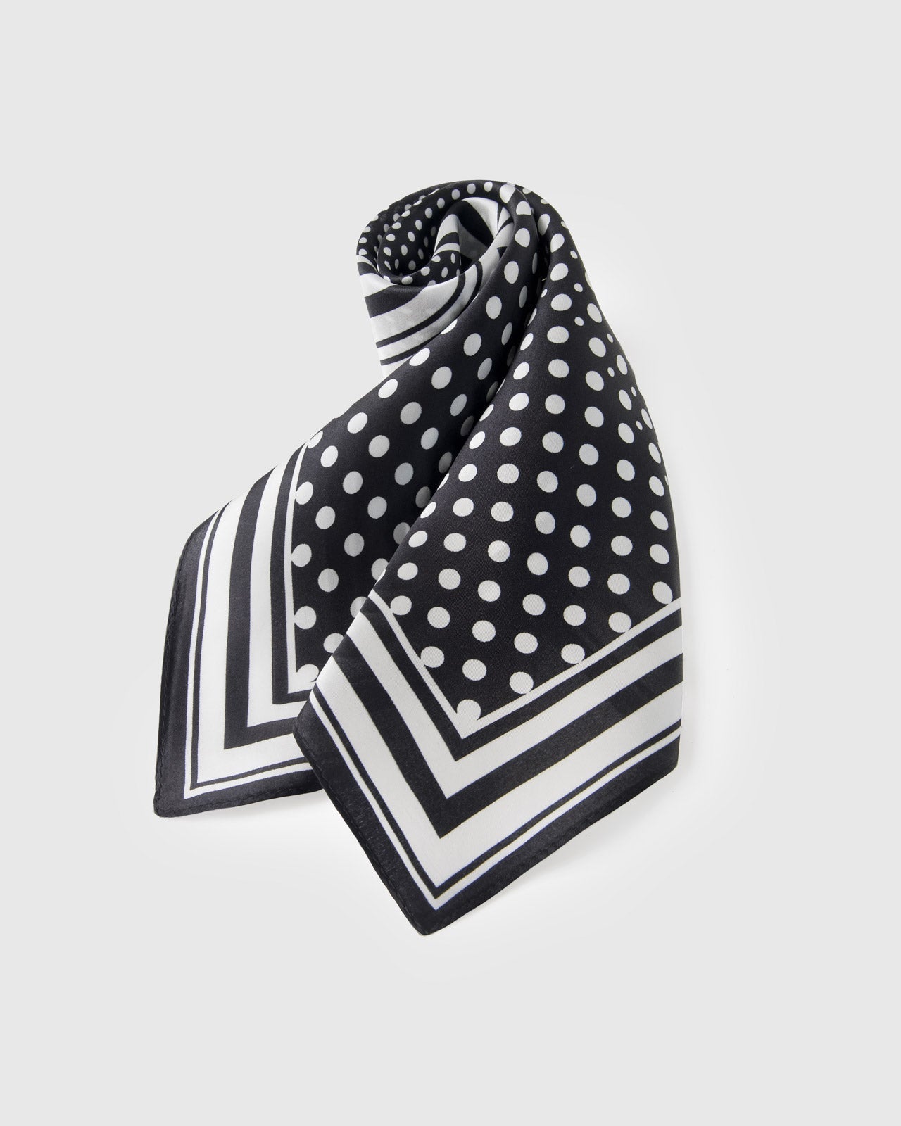 MONOCHROME DOT GRID SILK SCARF
