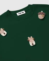 REINDEER & ACORN PLUSH SWEATSHIRT
