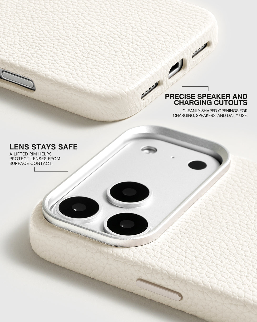 TEXTURED LEATHER CASE — WHITE