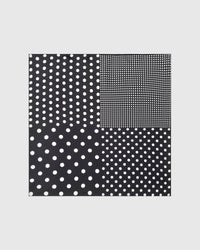 NOIR POLKA STUDY SILK SCARF