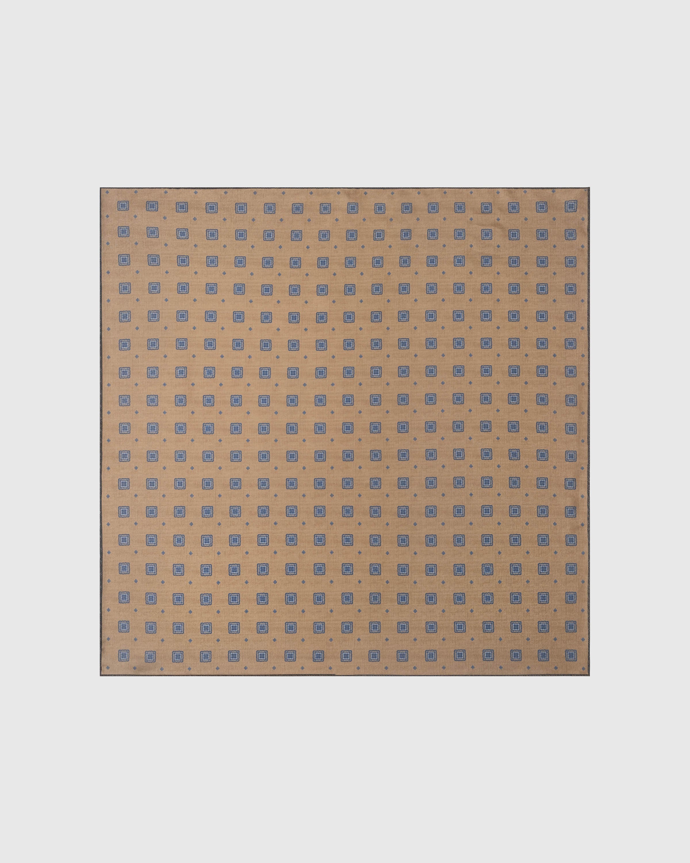 CAMEL DIAMOND FOULARD SILK SCARF