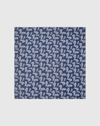 NAVY BOTEH SILK SCARF