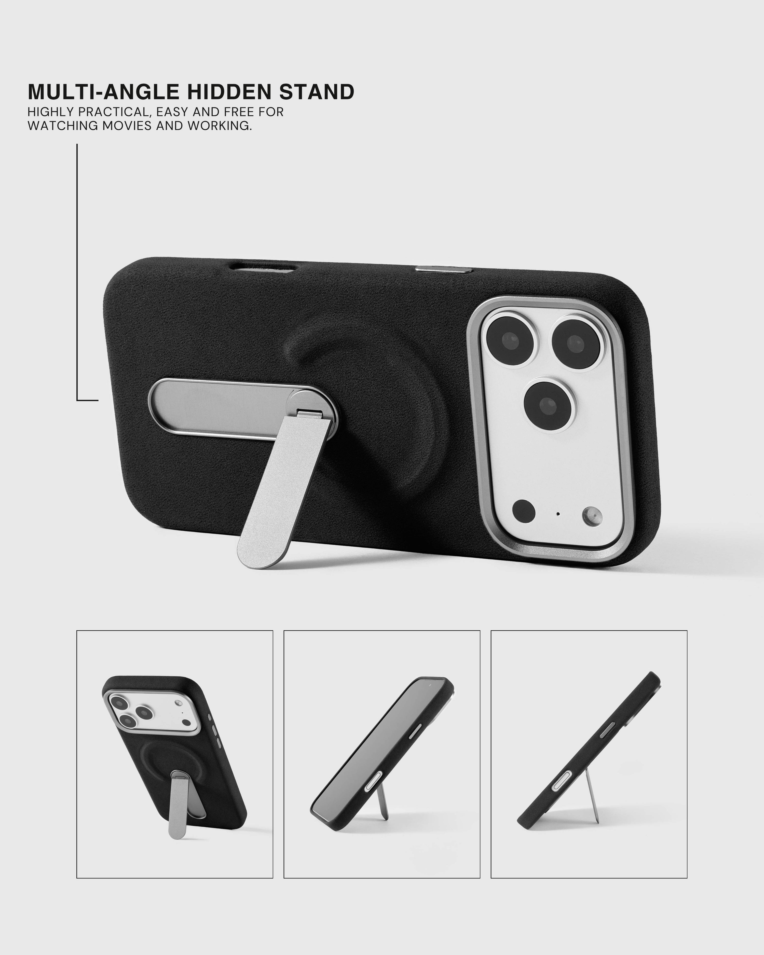 STAND PHONE CASE — BLACK