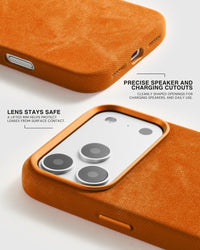 DENIM PHONE CASE — ORANGE