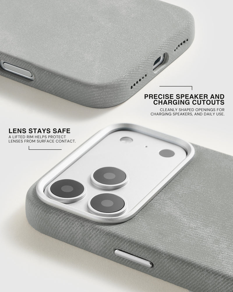 DENIM PHONE CASE — GREY