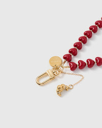 CHERRY CROISSANT HEART PHONE STRAP