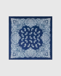 INDIGO BANDANA SILK SCARF