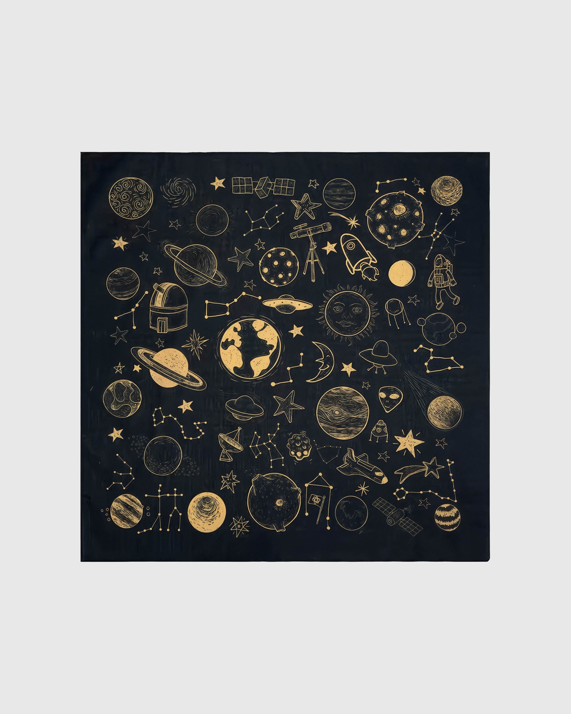 GOLDEN COSMOS SILK SCARF