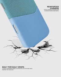 Loved by Thousands — Sky Blue wallet iPhone case with reinforced corners and a shock-absorbing inner layer