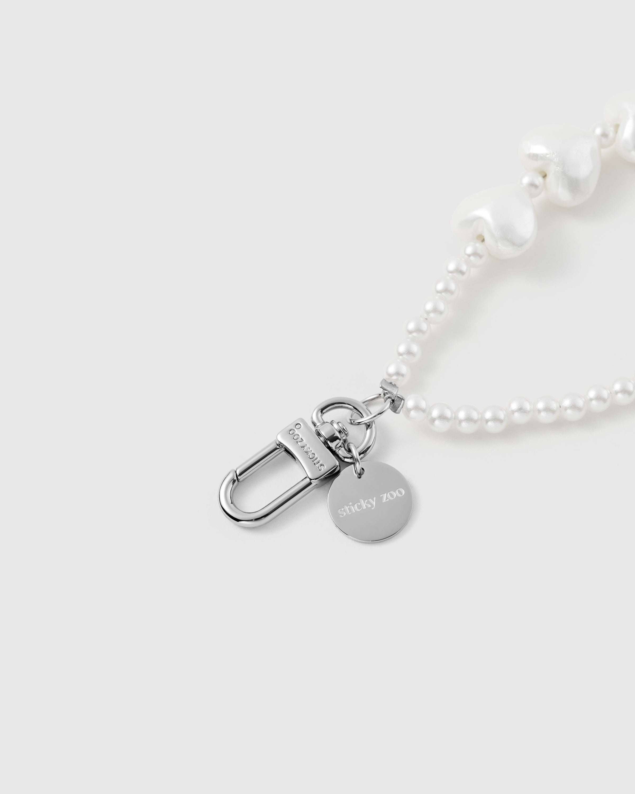 PEARL HEART PHONE STRAP