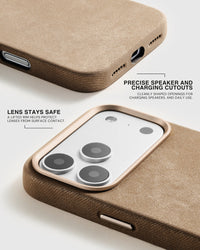 DENIM PHONE CASE — TAN