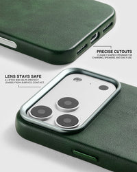 VINTAGE LEATHER PHONE CASE — GREEN