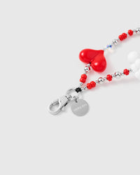 RED HEART CLOUD PHONE STRAP