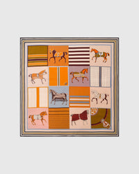HORSE BLANKET PATCHWORK SILK SCARF