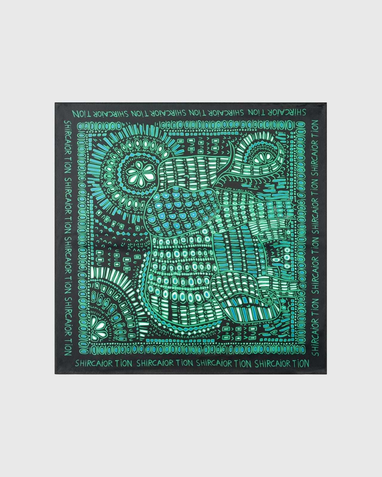 EMERALD DOTWORK SILK SCARF