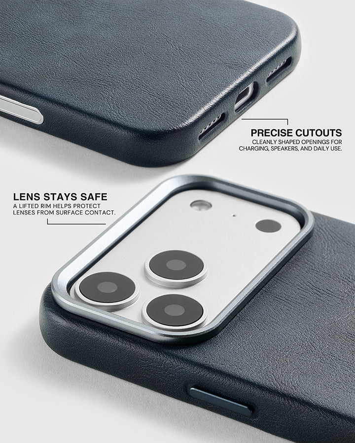 VINTAGE LEATHER NA CASE NG TELEPONO — BLUE