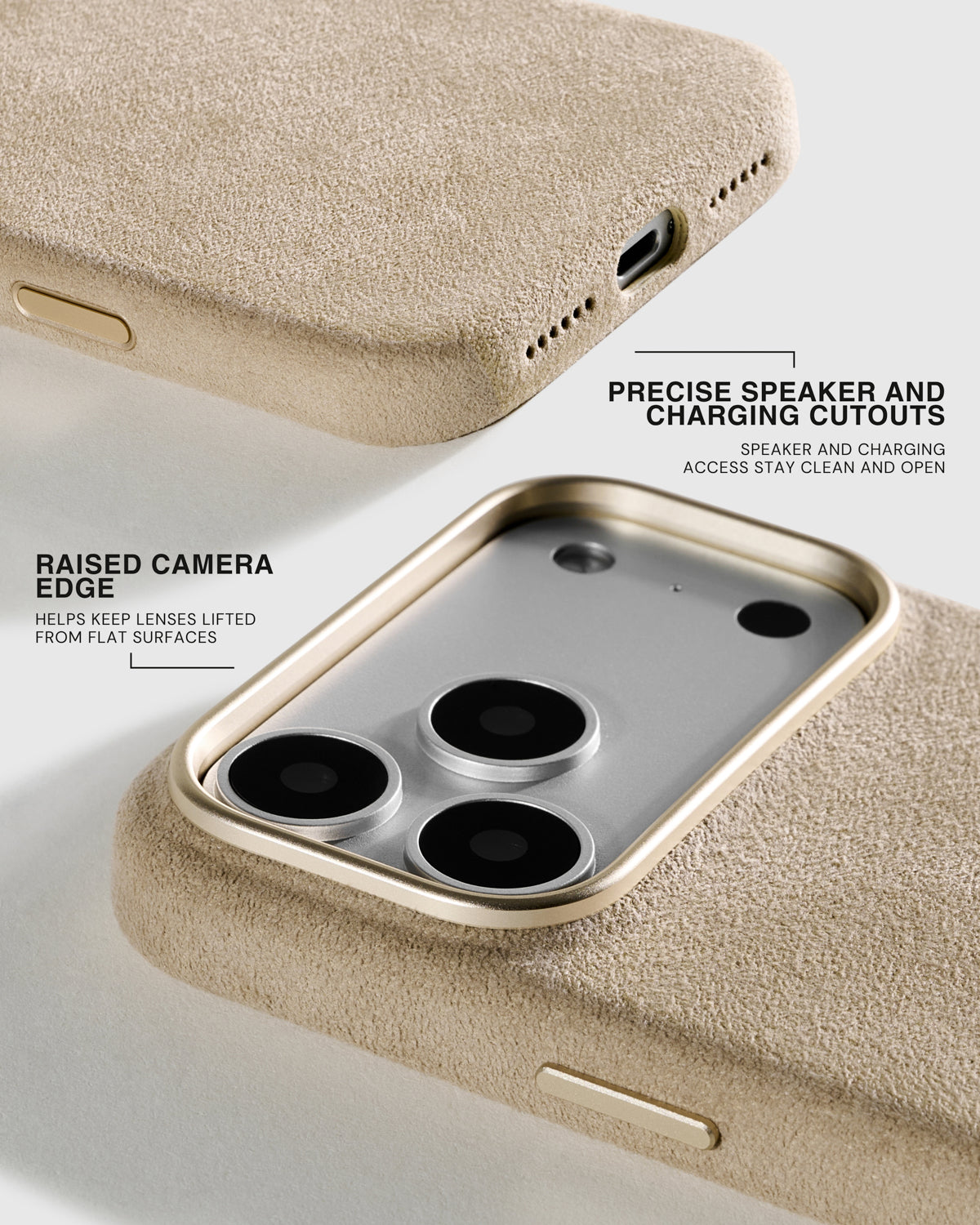 ALCANTARA PHONE CASE — SAND