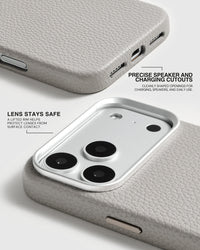 TEXTURED LEATHER CASE — GRAY