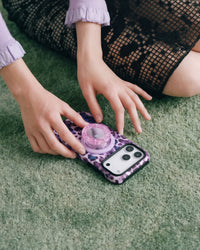 VIOLET LEOPARD MIRROR PHONE CASE