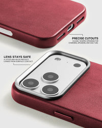 VINTAGE LEATHER NA CASE NG TELEPONO — WINE RED