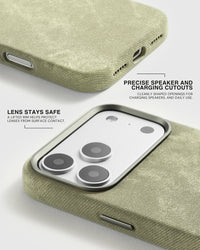 DENIM PHONE CASE — OLIVE