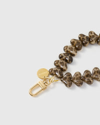 SMOKE LEOPARD HEART PHONE STRAP