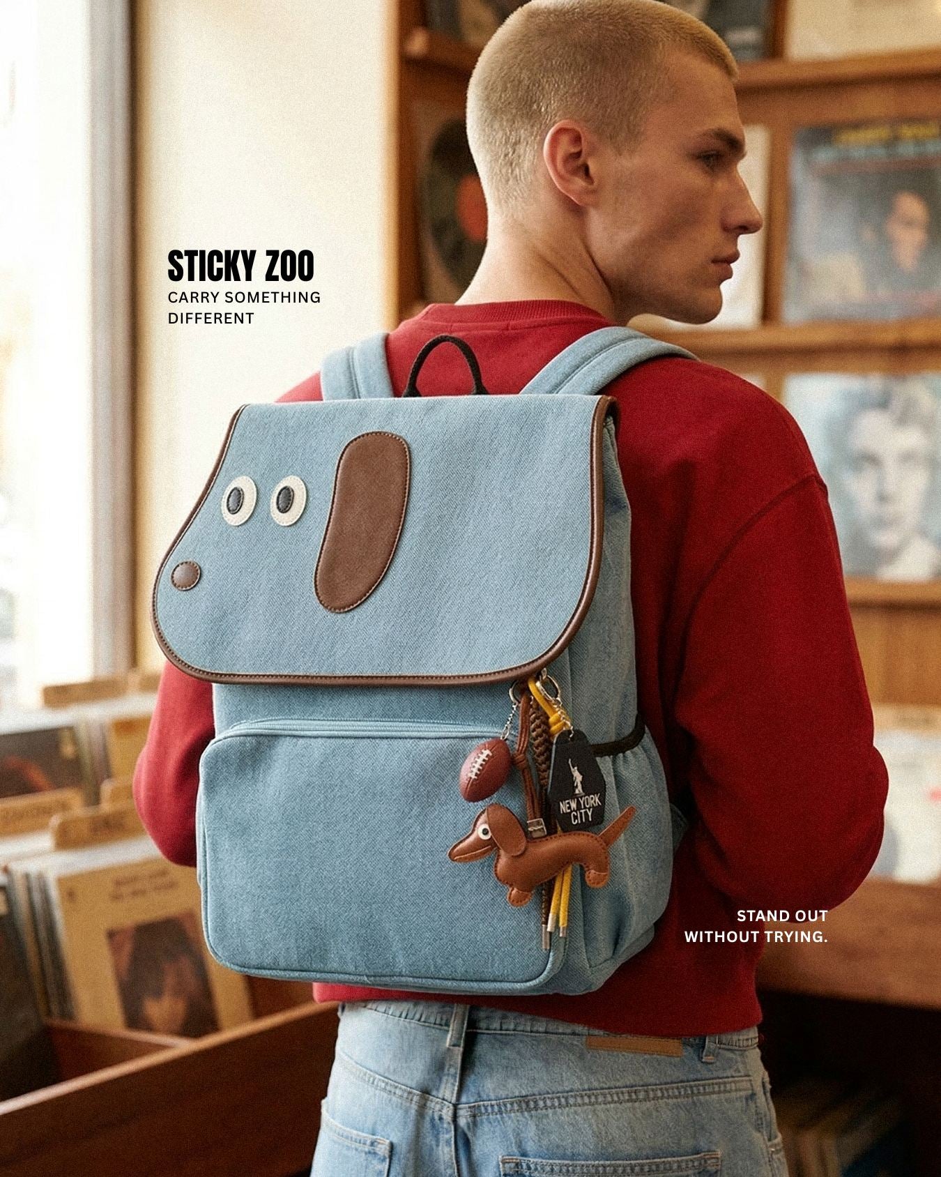 DACHSHUND BACKPACK + CHARM SET