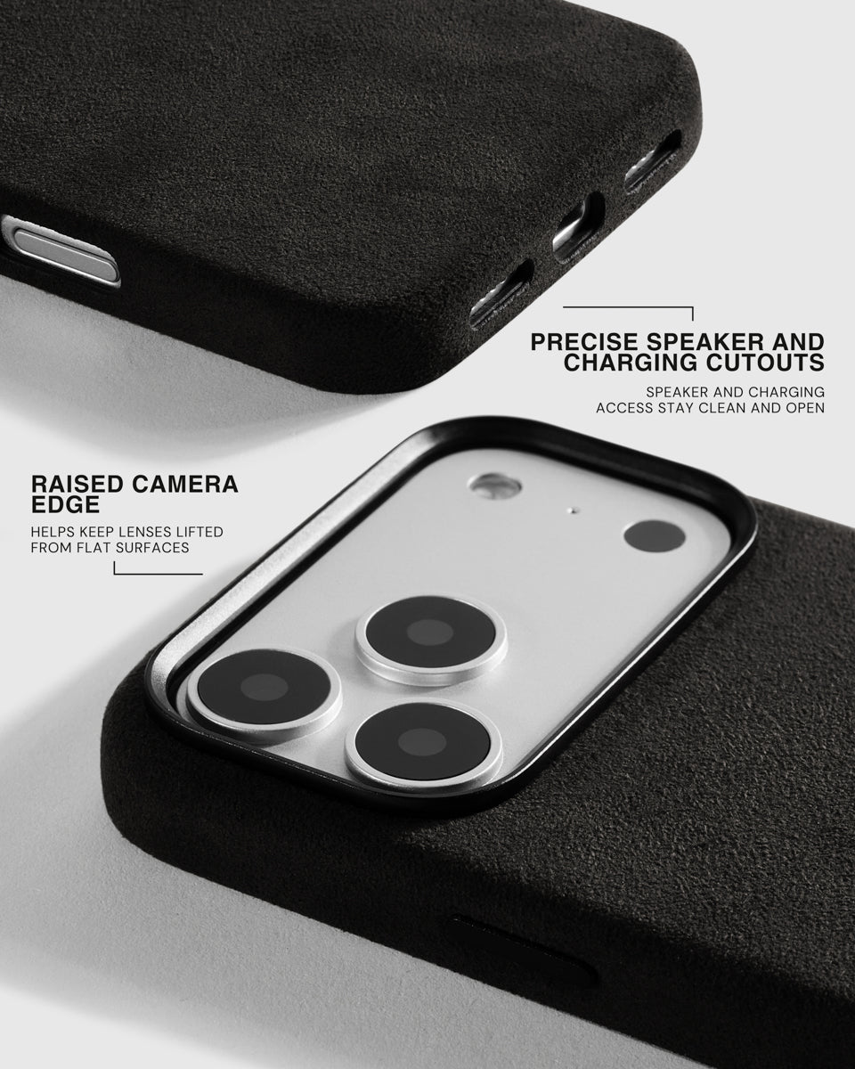 ALCANTARA PHONE CASE — BLACK