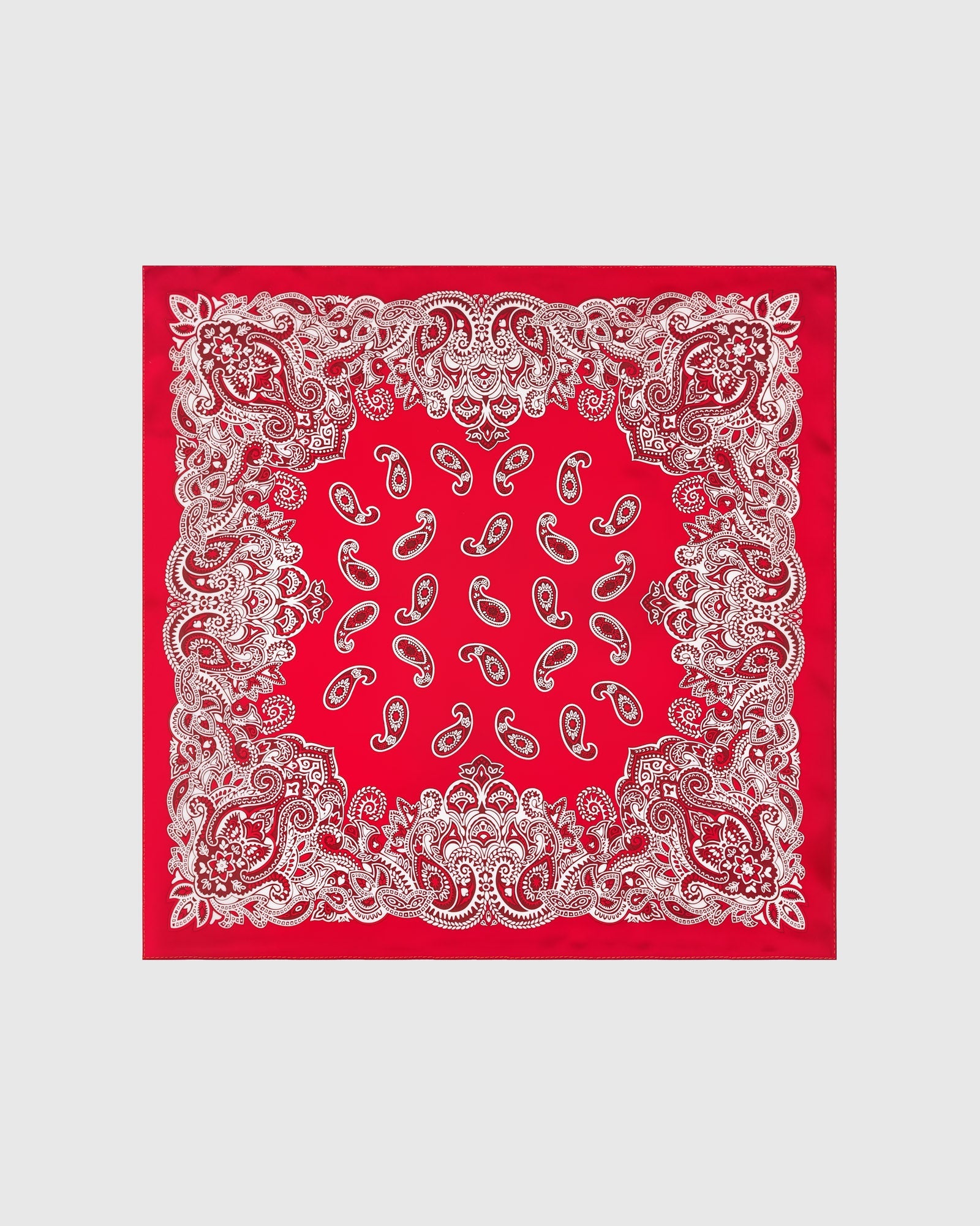 CRIMSON BANDANA SILK SCARF
